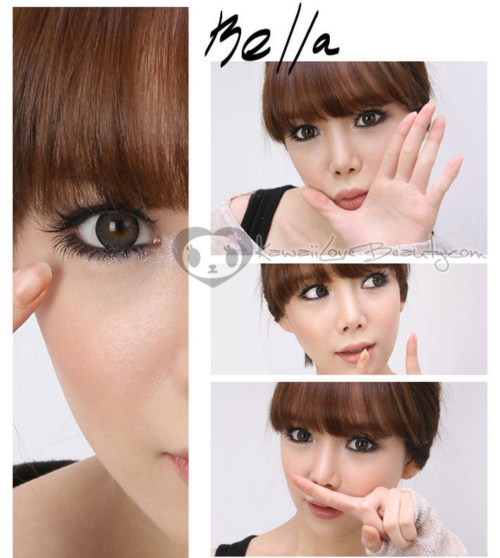 Geo Bella Grey circle lenses on model