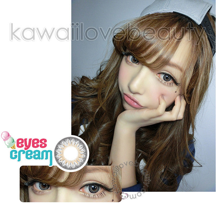 Natural-looking dolly grey eyes with Eyes Cream RayRay Gray circle lenses by Geo