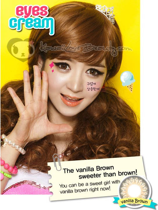 Eyes Cream Vanilla Brown 14.5mm colored contacts.