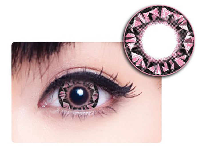 Geo WTB-37 Diamond Pink circle lenses for bigger, dolly eyes