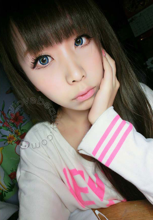 Vivid blue circle lenses - Geolica Funky Cat Blue.