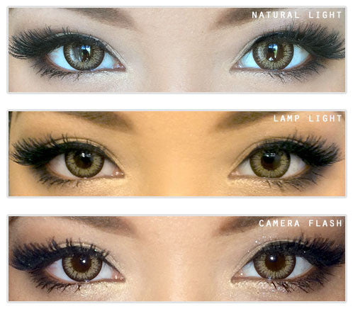 Barbie Cat (Holicat) Hazel circle lenses by Geo on brown eyes.