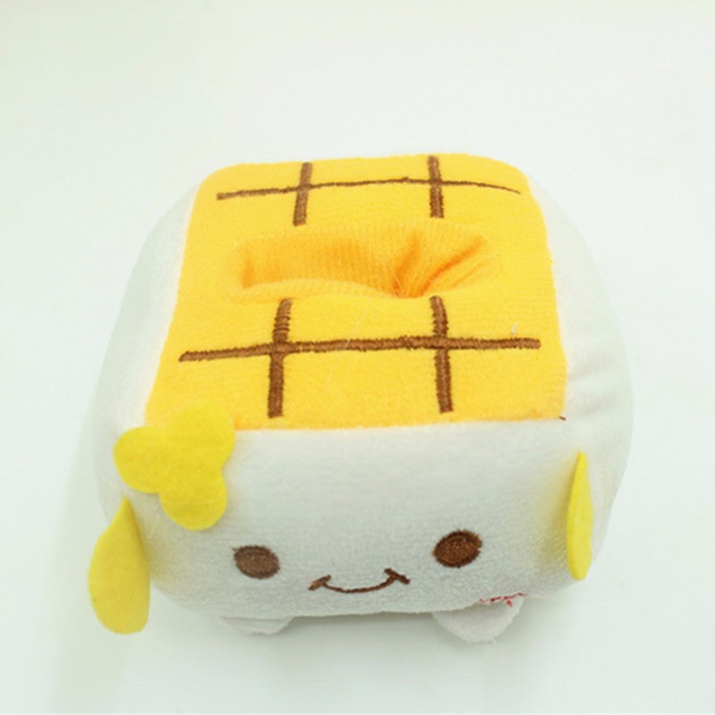 Hannari Tofu Plush Cellphone Holder Yellow