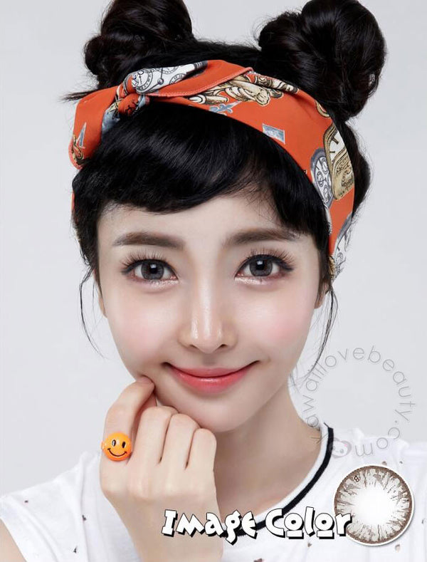Natural dolly WHC245 Big Grang Grang circle lenses by Geo on brown eyes.