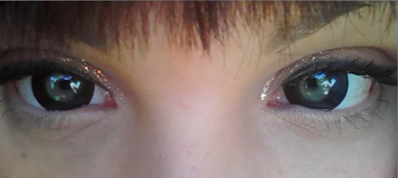 Geo Xtra Super Black WCK113 lenses on light blue eyes
