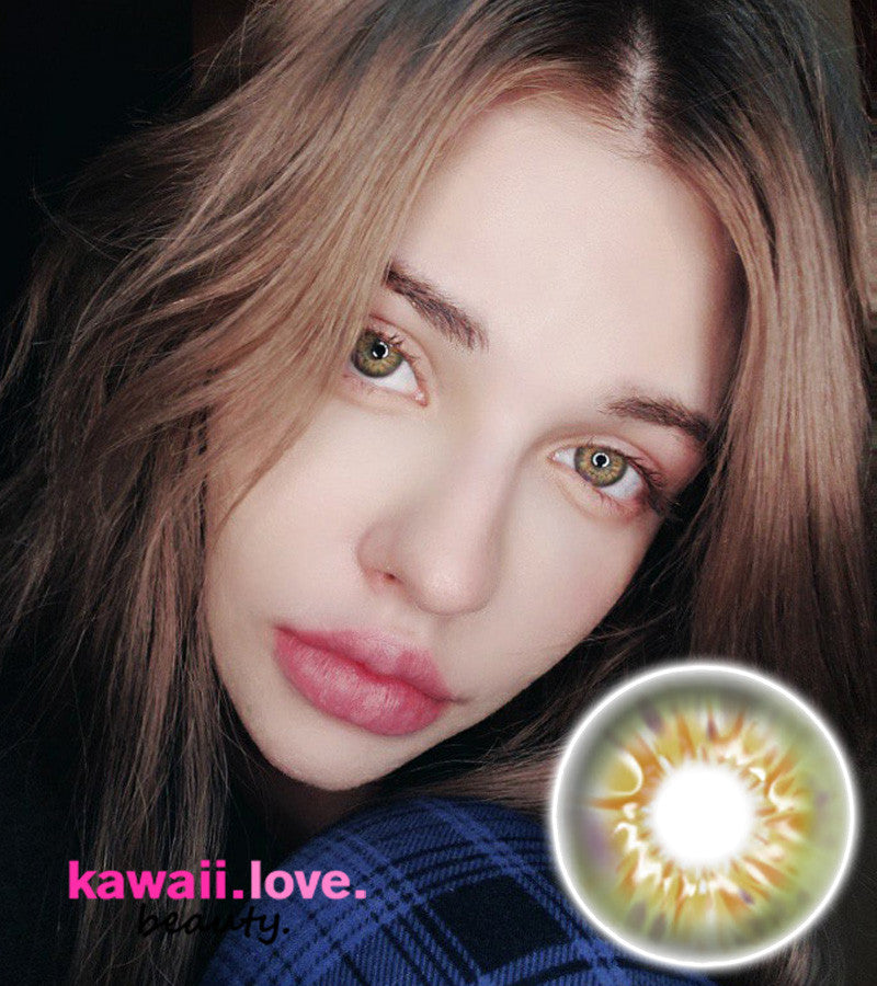 Your eyes are sure to make the ultimate fashion statement with comfortable and unique 5 tone multi-colored silicone hydrogel Milano contact lenses by Urban Layer. Milano light honey hazel brown circle lenses come with a free cute contact lens storage case and ship fast from the USA.