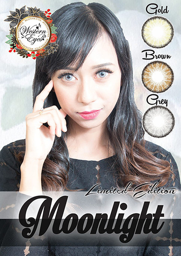 Moonlight Grey circle lenses with bright flash