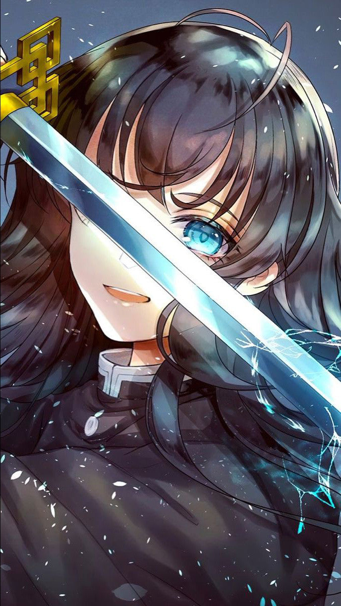 Demon Slayer Blue Circle Lenses | 1 Year