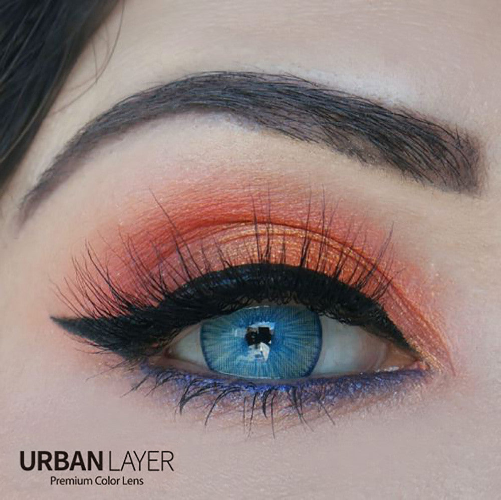 Urban Layer New York Blue bright hand painted circle lens