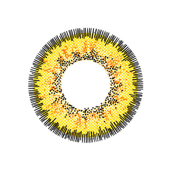 Make your eyes shine like rays of sunlight with Poppy Yellow circle lenses-- an ideal choice for bigger eyes and brilliant color. These vibrant golden yellow big eye cosmetic circle lenses are a favorite of cosplayers and those looking to stand out and be unique. Poppy Yellow colored circle contacts by Sweety ship fast and *free from the USA and come with a free contact lens case.