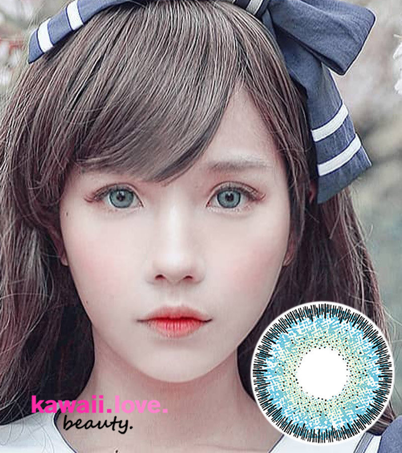 Sakura Blue 3-tone circle lenses are big eye colored contacts by Urban Layer Korea, designed to enlarge and enhance your eyes with lovely a blue color pattern and dark limbal ring, creating a fresh and youthful dolly look. Urban Layer Sakura Blue circle lenses ship fast from the USA, with a free contact lens case and free shipping available worldwide.