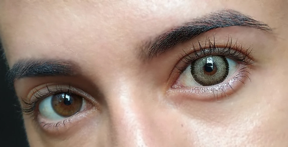 Sakura Brown dolly eye 3 tone circle lenses, before and after Main image