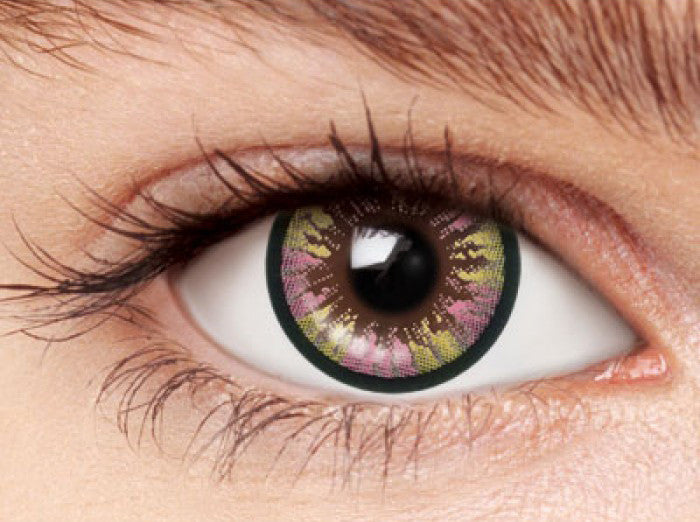 Sweety Rainbow Pink circle lenses.