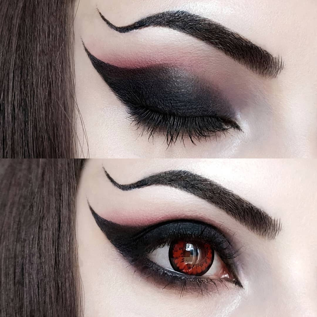 Urban Layer Tokyo Red 14.5mm vibrant circle lens contacts for cosplay. Tokyo Red lenses ship fast from the USA.