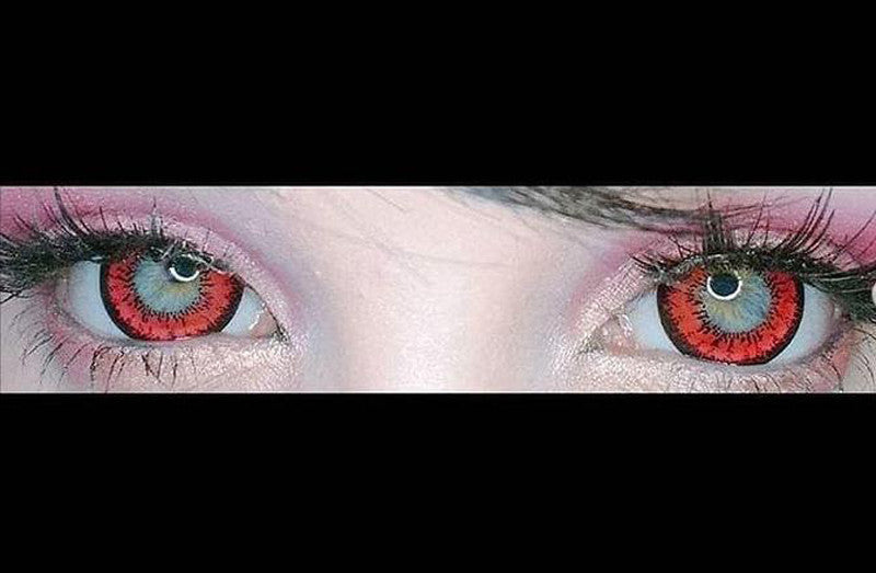 Unleash your anime or doll-like charm with Tokyo Red Circle Lenses, featuring a bold red hue and a thick black limbal ring for a striking, captivating effect. Made with silicone hydrogel for all-day comfort, perfect for cosplay or dramatic fashion statements. Available now for a mesmerizing eye transformation.