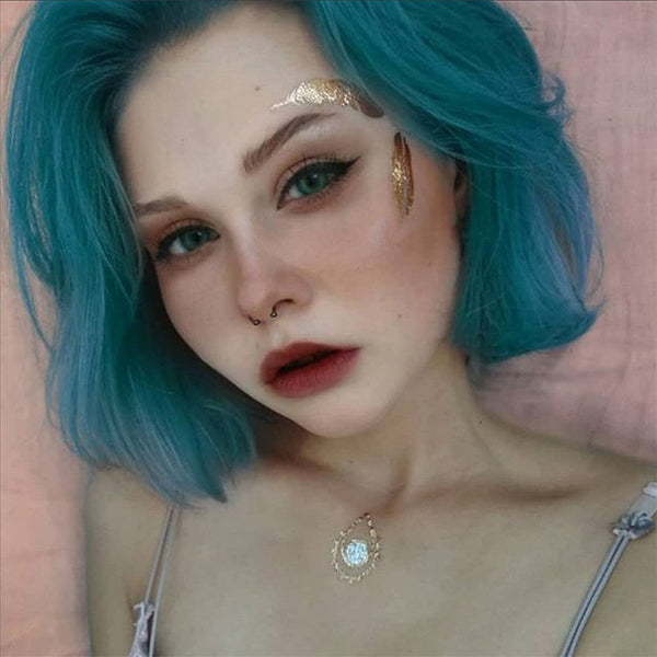 Universe Blue opaque and natural looking circle lenses for a complete eye color change