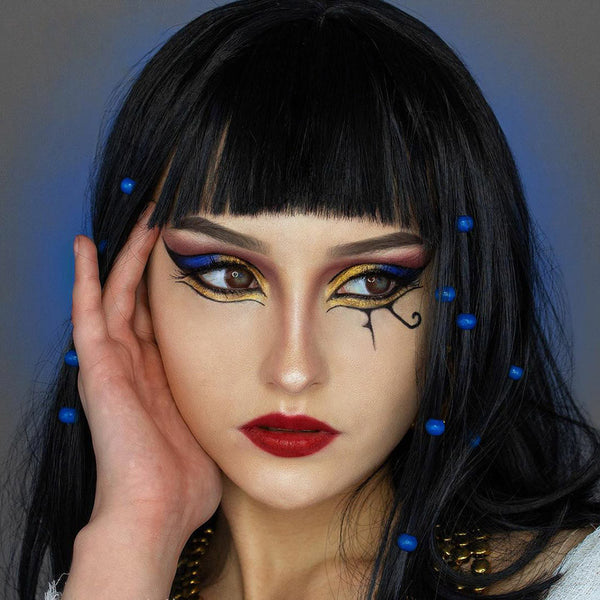 Urban Layer Cloud Choco dark brown contacts on blue eyes