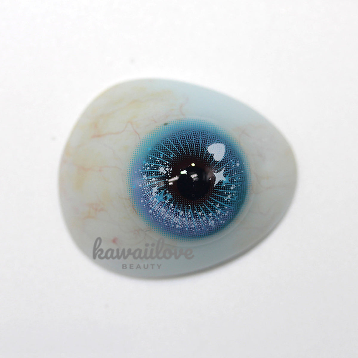 Crazy Lab by Urban Layer Candy Pop Blue colored contacts, featuring cute big-eye circle lenses in a starry blue design for kawaii anime cosplay. Enjoy fast, free shipping across the USA.