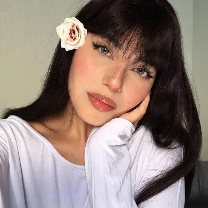 Cleopatra Gray circle lenses by Urban Layer, ultra-realistic grey colored contacts with a 5-tone pattern for natural-looking gray eyes. Vibrant, opaque, and made with silicone hydrogel for comfort, these lenses ship fast from the USA with a free lens case.