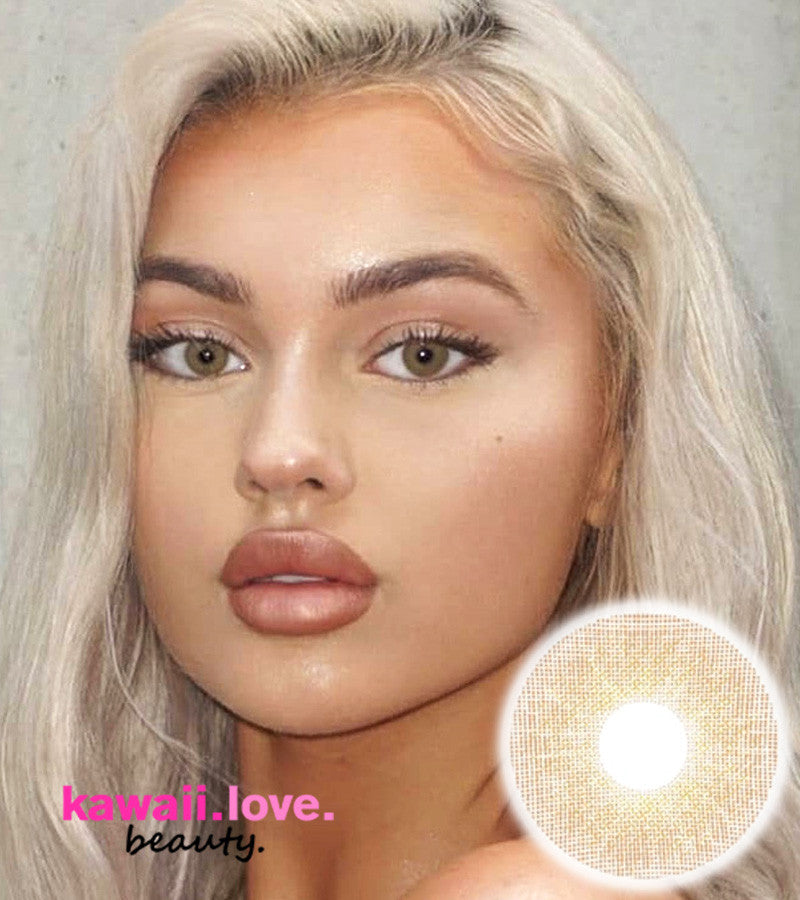 Urban Layer Cloud Brown soft contact lenses are a favorite of K-Pop stars and deliver a shining, natural light brown-eyed look. Soft, dreamy and creamy 3-tone honey brown color, like a cloud! Each pair of Urban Layer Cloud Brown silicone hydrogel circle lenses comes with a free contact lens case and ships fast from the USA.