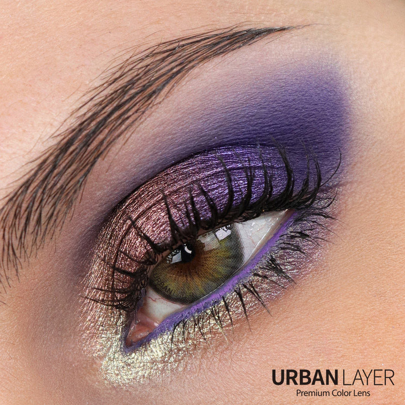Cleopatra Gray circle lens colored contacts by Urban Layer has a gorgeous natural effect over dark brown eyes. Fast shipping available for these beautiful grey lenses for the USA.