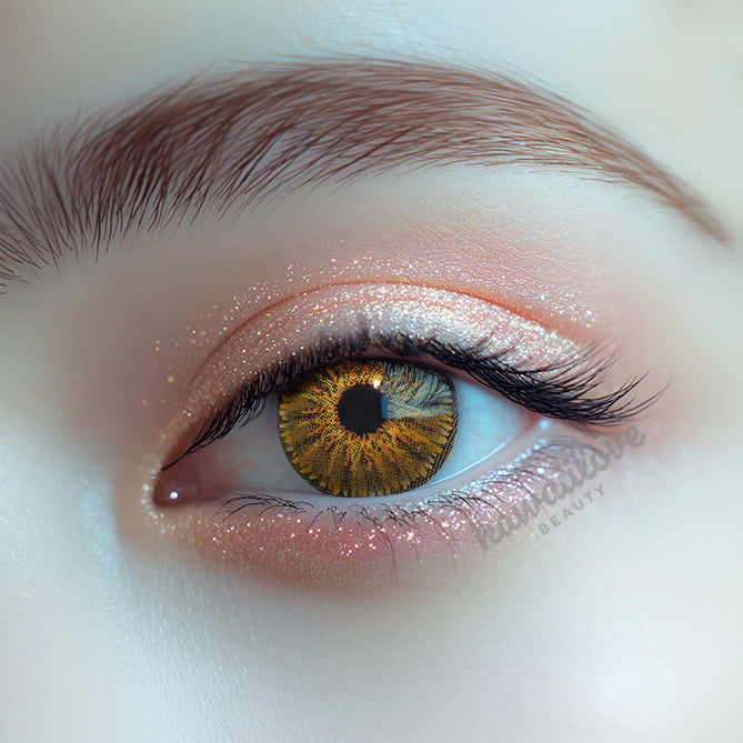 Crazy Lab by Urban Layer Doll Yellow colored contacts, featuring cute big eye circle lenses in bright color, ideal for creating kawaii anime and cosplay dolly eyes. Available with fast, free shipping in the USA.