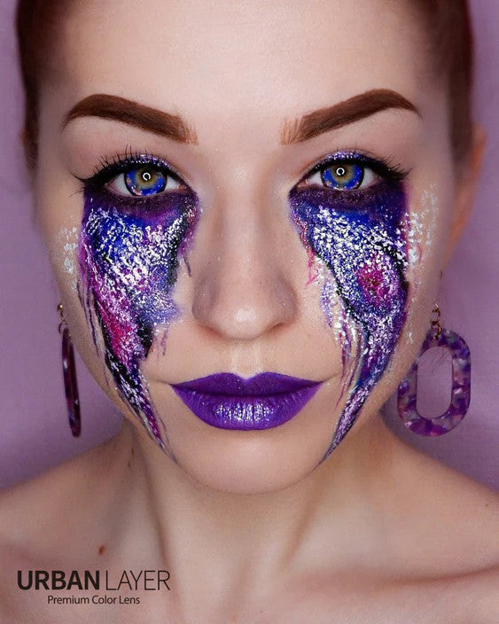 Unicorn space princess look with Galaxy Violet circle lenses by Urban Layer Korea