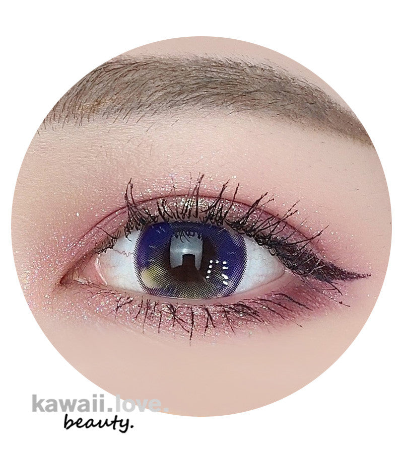 Kawaii Violet super cute circle lenses by Urban Layer Korea are perfect for your cosplay and anime looks. These adorable purple contacts feature a unique multi-toned design inspired by Japanese animation, creating a dreamy, kawaii doe-eyed transformation for your eyes. Each pair of Kawaii Violet circle lenses comes with a free contact lens case and ships fast from the USA.