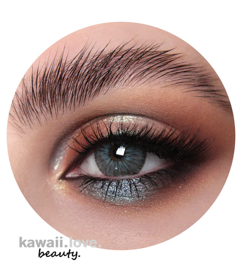 These gorgeous multi-toned cool grey circle lenses with a realistic hand-painted look enhance your natural eyes with subtle enlargement and dramatic flare. Each pair of Urban Layer Mercury Gray circle lenses by is made of ultra comfy silicone hydrogel material, comes with a free cute contact lens case and ships fast from the USA.