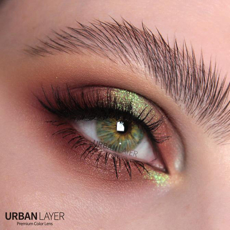Urban Layer Monet Green silicone hydrogel colored cosmetic contact lens