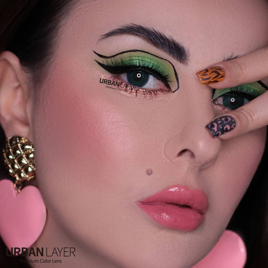 New York N Deep Green Circle Lenses | 1 Year