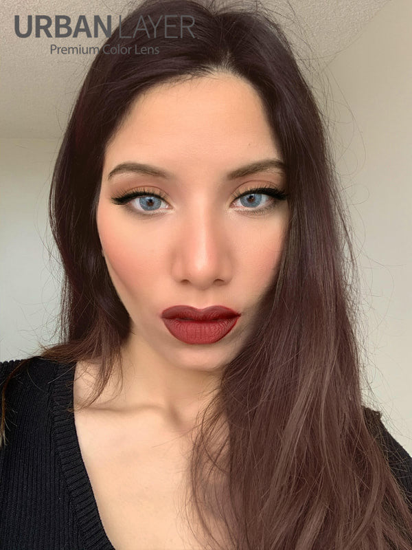 Vibrant and amazing cool tone grey colored eyes with authentic Urban Layer New York N Gray circle lenses