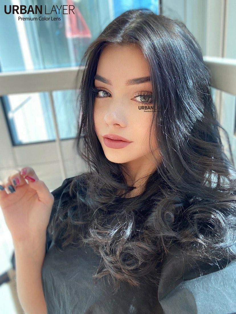 New York N Gray realistic hand painted effect grey colored contacts lens
