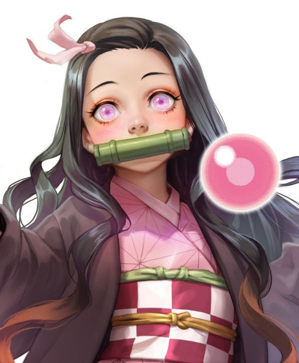 Nezuko Pink Circle Lenses | 1 Year