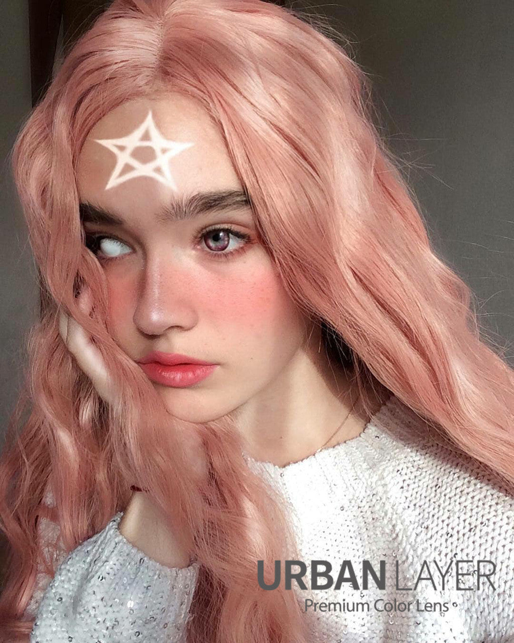 White Blind costume cosmetic circle contact lens by CrazyLab