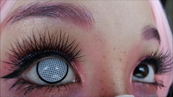 17mm White Mesh R Mini Sclera Circle Lenses | Yearly