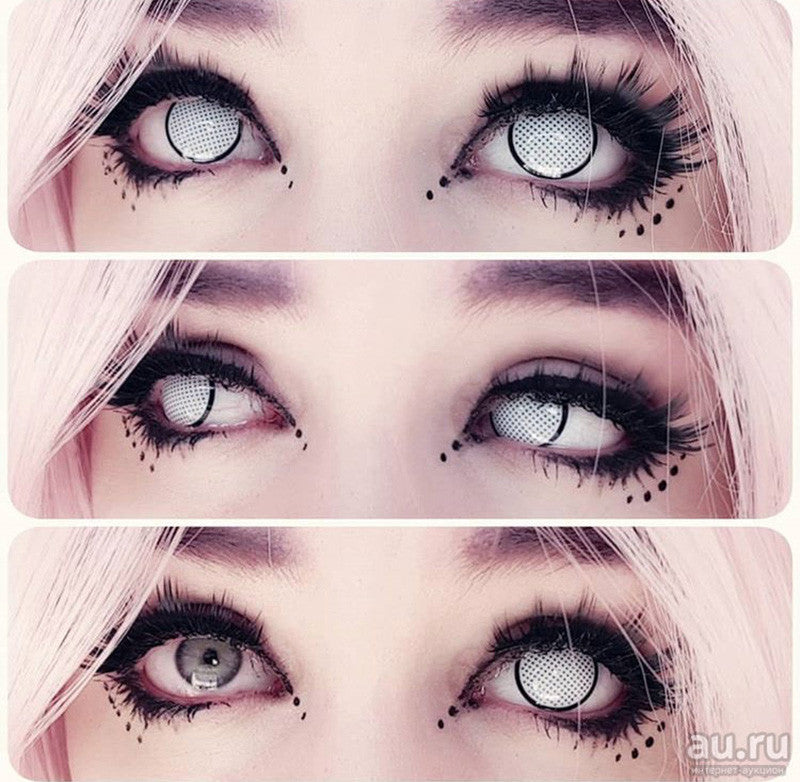 White Mesh R Circle Lenses | 1 Year