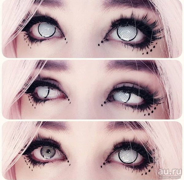 White Mesh R Circle Lenses | 1 Year