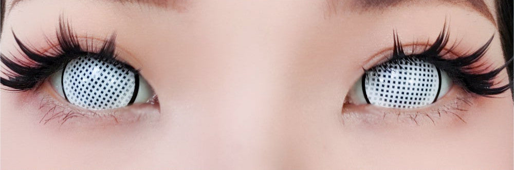 17mm White Mesh R Mini Sclera Circle Lenses | Yearly
