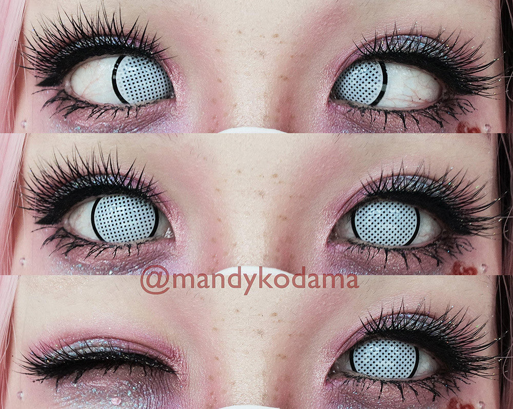White Mesh R Circle Lenses | 1 Year